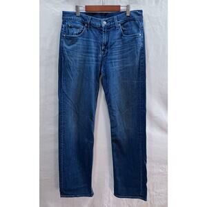 Lot of 3 7 FOR ALL MANKIND Men's Straight Leg Denim Jeans Size 32x33 Medium Wash